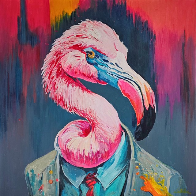 Living room painting by Dawid Latek titled FLOW 