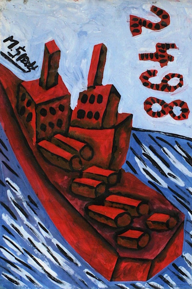 Obraz do salonu artysty Mirosław Śledź pod tytułem Okręt wojenny