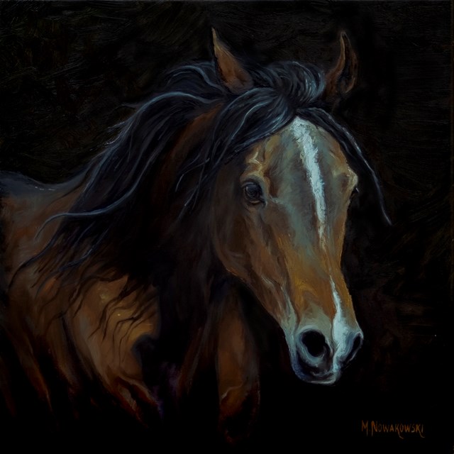 Obraz do salonu artysty Michał Nowakowski pod tytułem Portret konia