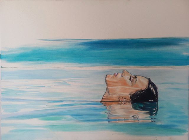 Living room painting by Dorota Markowska titled On the water