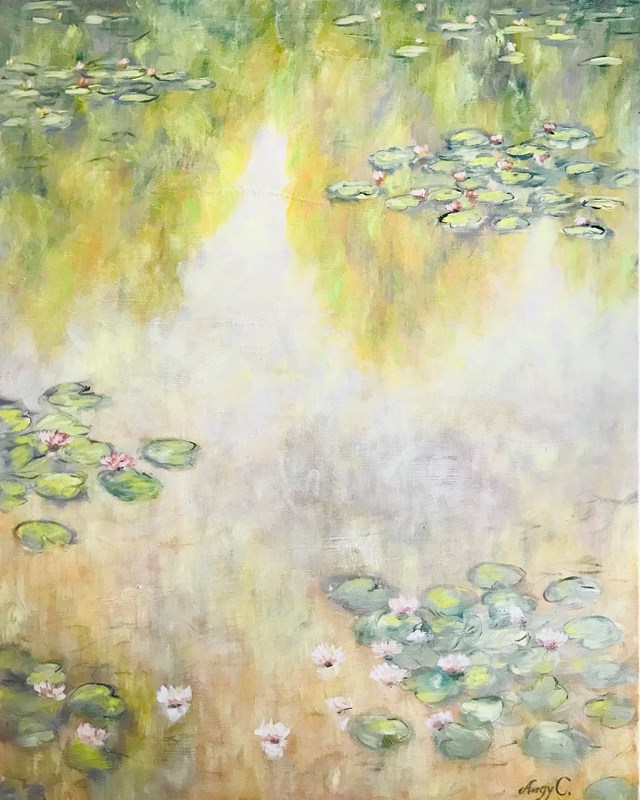 Obraz do salonu artysty Agnieszka Chodnicka pod tytułem Lilie wodne- lato