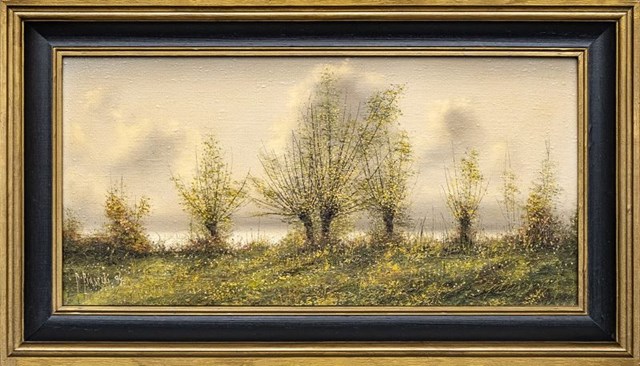 Living room painting by Bohdan Piasecki titled Spring - the first buds