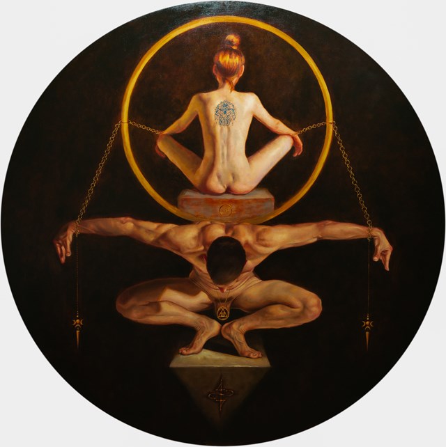 Living room painting by KAROLINA OBUCHOWSKA titled Striving For Balance