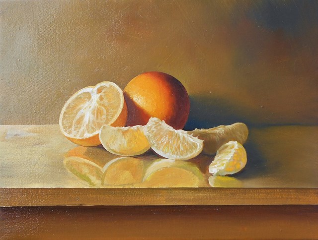 Obraz do salonu artysty SERGEY KOLODYAZHNIY pod tytułem Martwa natura z pomarańczą
