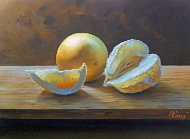 Living room painting by SERGEY KOLODYAZHNIY titled Still life with Pomelo