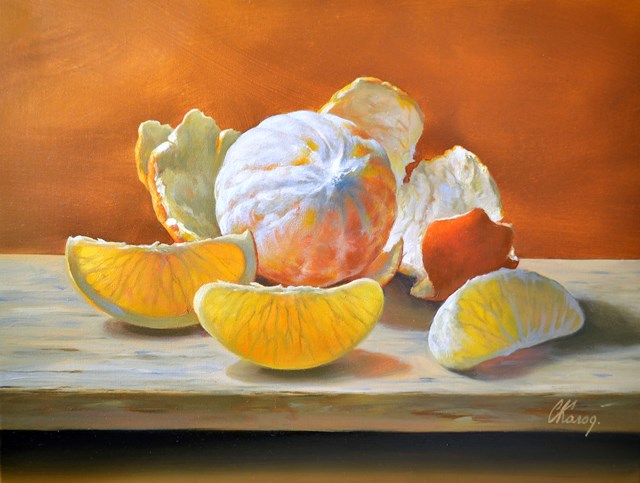 Living room painting by SERGEY KOLODYAZHNIY titled Still Life with Orange 2