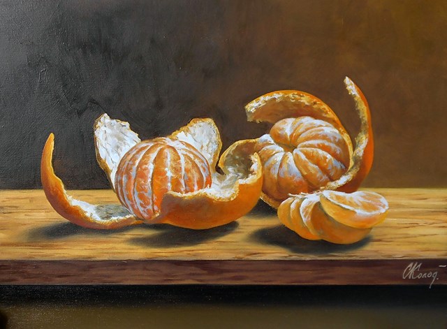 Living room painting by SERGEY KOLODYAZHNIY titled Still life with Tangerine 2