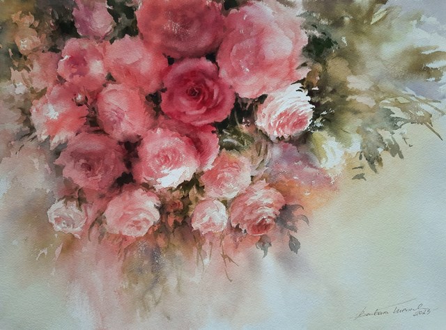 Living room painting by Barbara Trzeciak titled The Scent of Summer