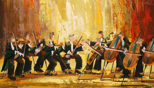 Obraz do salonu artysty Cyprian Nocoń pod tytułem Szkice muzyczne - Sinfonietta