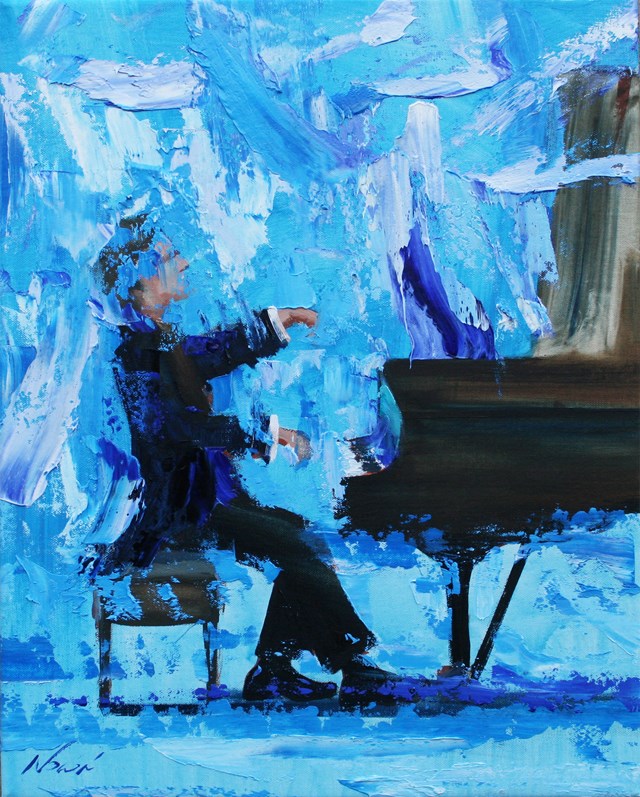 Obraz do salonu artysty Cyprian Nocoń pod tytułem Pianista