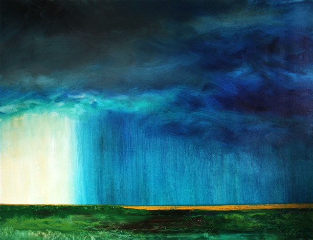 Obraz do salonu artysty Cyprian Nocoń pod tytułem Ściana deszczu