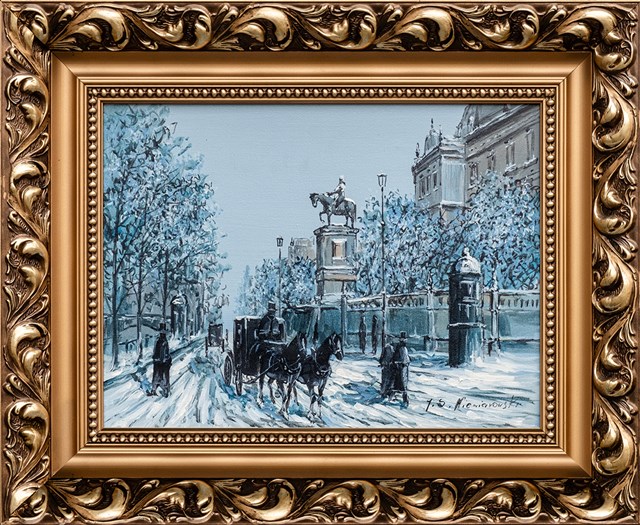 Obraz do salonu artysty J.S. Niewiarowski pod tytułem Paryż zimą