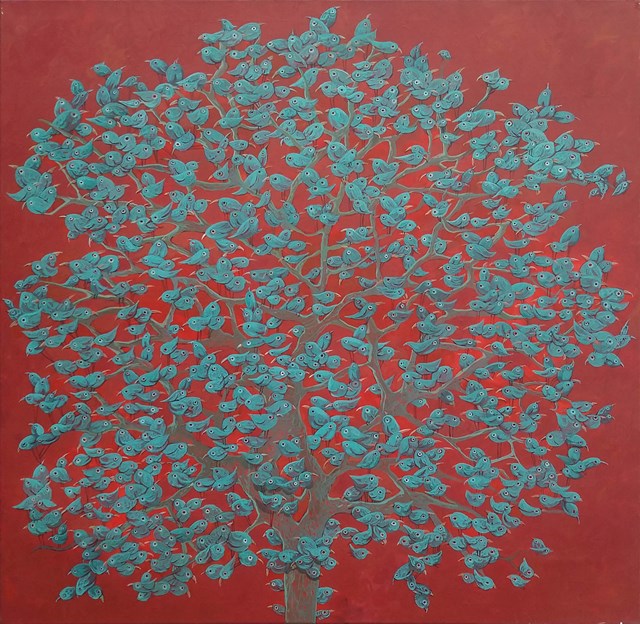 Obraz do salonu artysty Magdalena Rytel-Skorek pod tytułem Drzewo czerwone