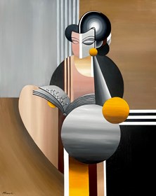 Obraz do salonu artysty Paulina Taranek pod tytułem Czytająca Haiku II