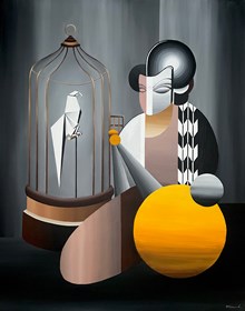 Obraz do salonu artysty Paulina Taranek pod tytułem Złota Klatka