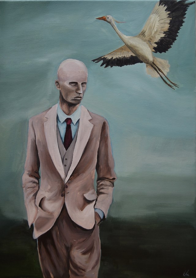 Living room painting by Eliza Kwiatkowska titled Standing man