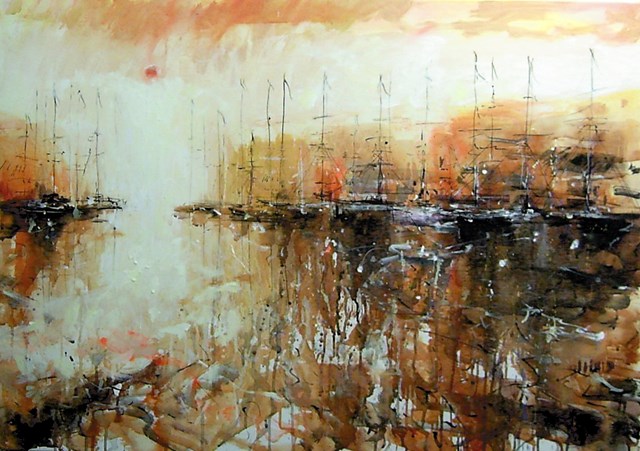 Living room painting by Dariusz Grajek titled Forgotten Bay
