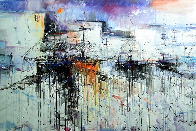 Obraz do salonu artysty Dariusz Grajek pod tytułem Port Espania....