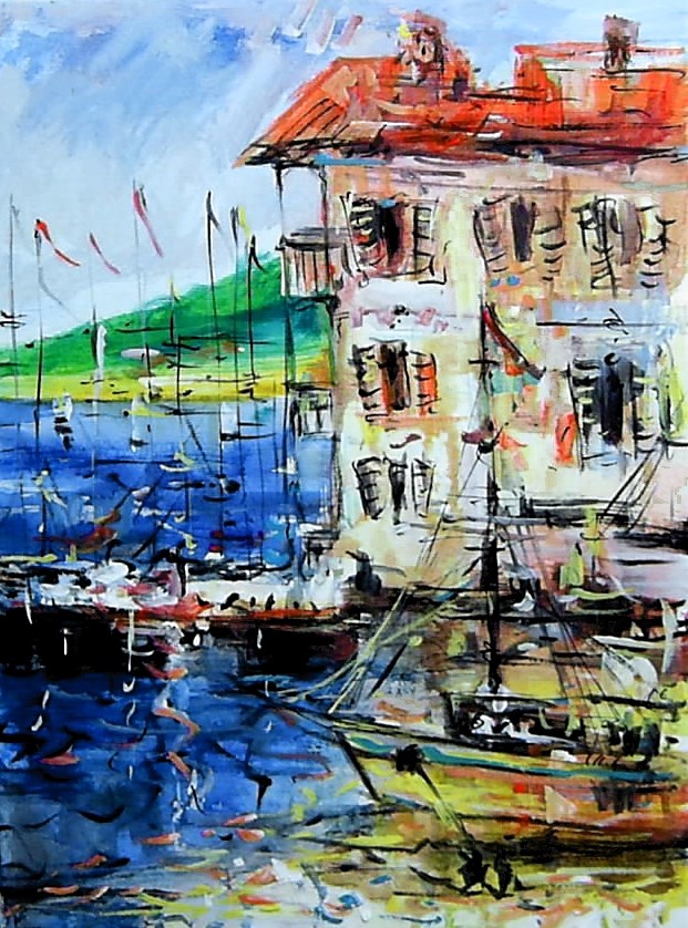 Obraz do salonu artysty Dariusz Grajek pod tytułem Adriatycka zatoczka...