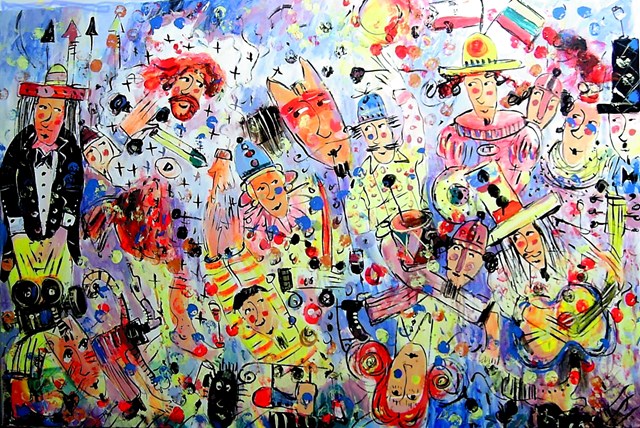 Living room painting by Dariusz Grajek titled Battle