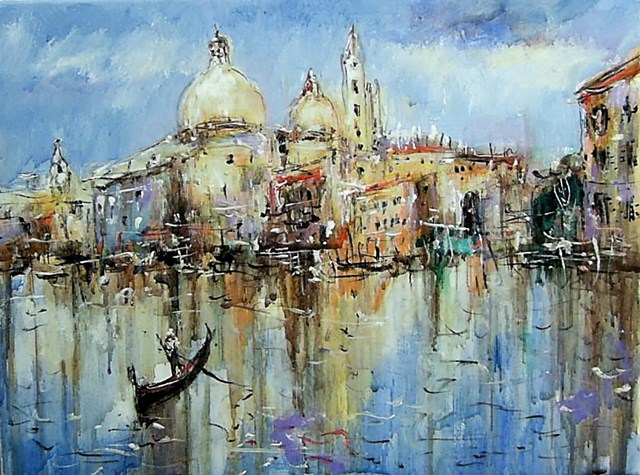 Living room painting by Dariusz Grajek titled Venice....
