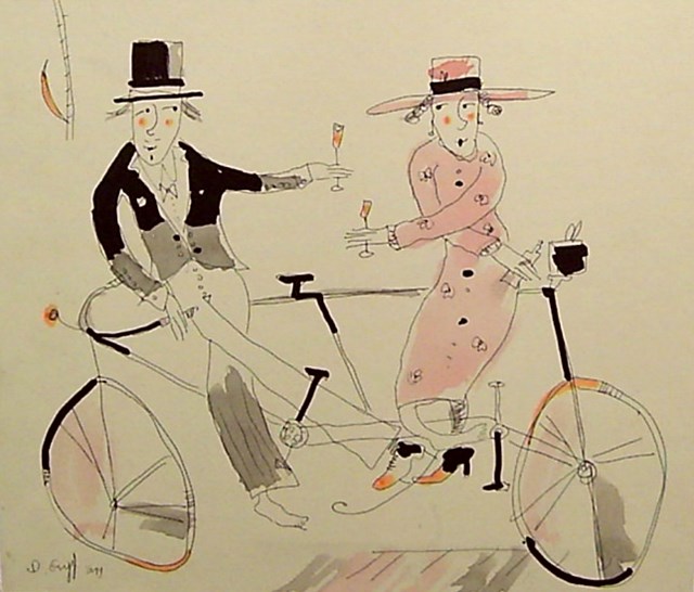 Obraz do salonu artysty Dariusz Grajek pod tytułem Bicyklowy tandem....