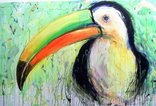 Living room painting by Dariusz Grajek titled Bird