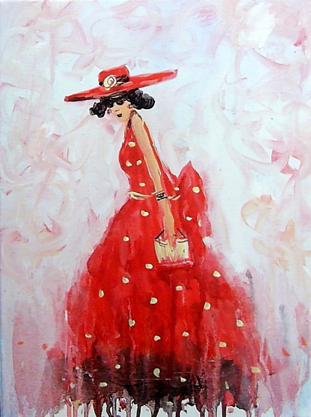 Obraz do salonu artysty Dariusz Grajek pod tytułem Sukienka w grochy....