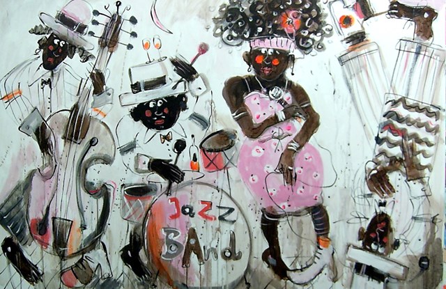 Living room painting by Dariusz Grajek titled New Orlean jazz.....