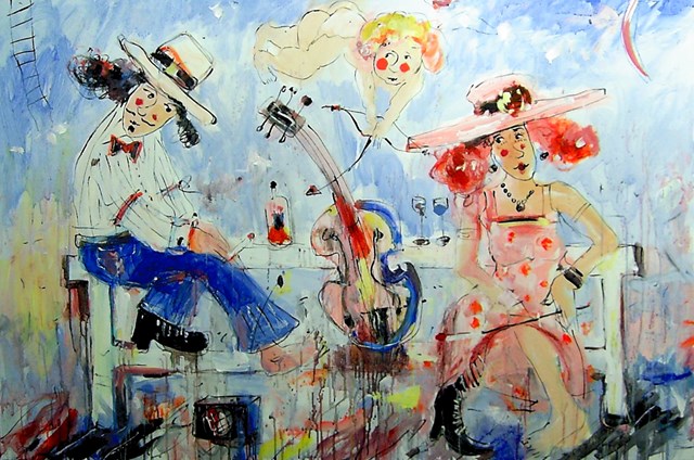 Living room painting by Dariusz Grajek titled  Cupid's arrow....