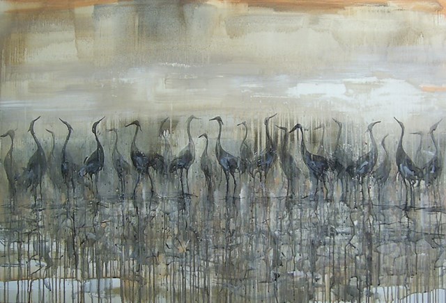 Living room painting by Dariusz Grajek titled  Birds ...