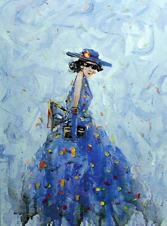 Living room painting by Dariusz Grajek titled  Cornflower hat ....