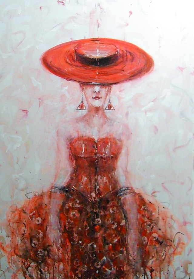 Living room painting by Dariusz Grajek titled Lady