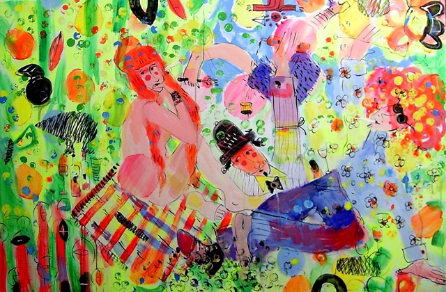Obraz do salonu artysty Dariusz Grajek pod tytułem Na Trawie....