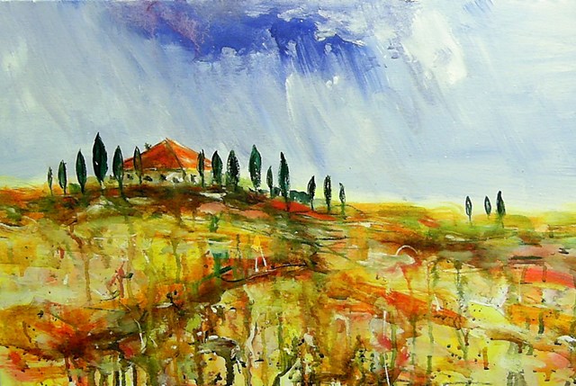 Living room painting by Dariusz Grajek titled Tuscan atmosphere