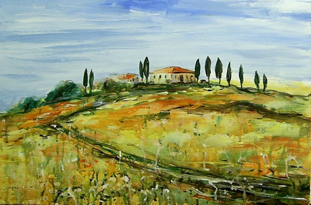 Living room painting by Dariusz Grajek titled  Tuscan hills ....