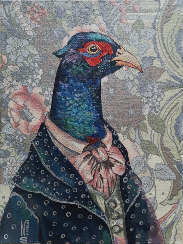 Living room painting by Nadia Siemek titled Błażej z domu Napiórkowskich