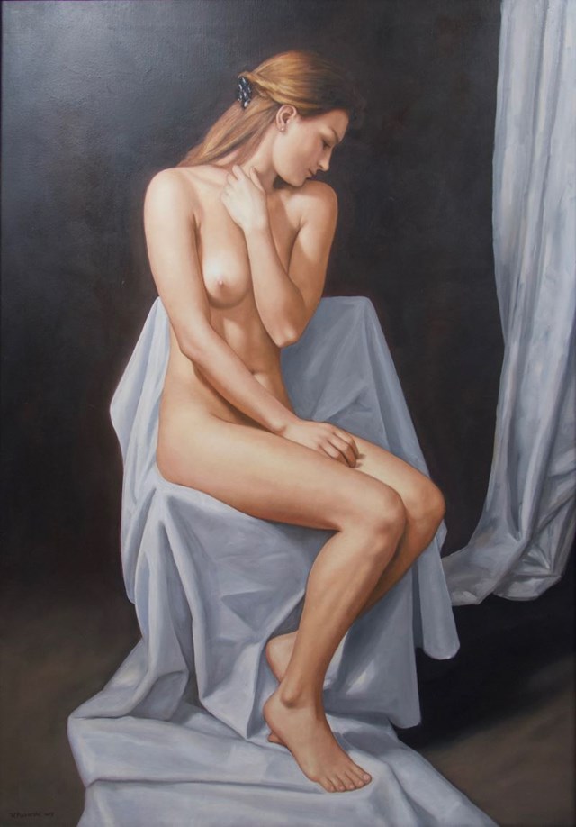 Obraz do salonu artysty Wojciech Piekarski pod tytułem Aky siedzący