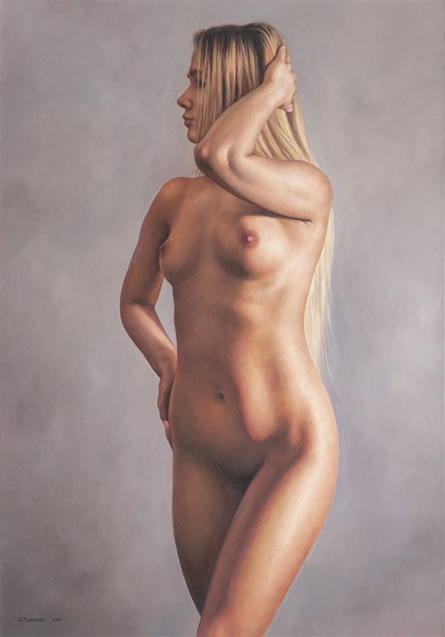 Living room painting by Wojciech Piekarski titled Nude
