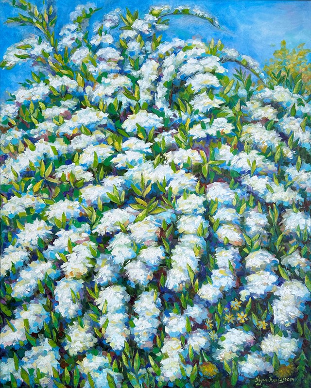 Living room painting by Iryna-Kseniia Andriianova titled White Spring