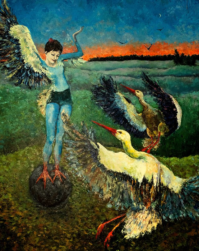 Living room painting by Asya Bayli titled Metamorphosis I