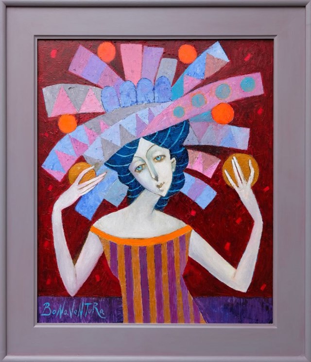 Obraz do salonu artysty Jan Bonawentura Ostrowski pod tytułem Dziewczyna w kapeluszu