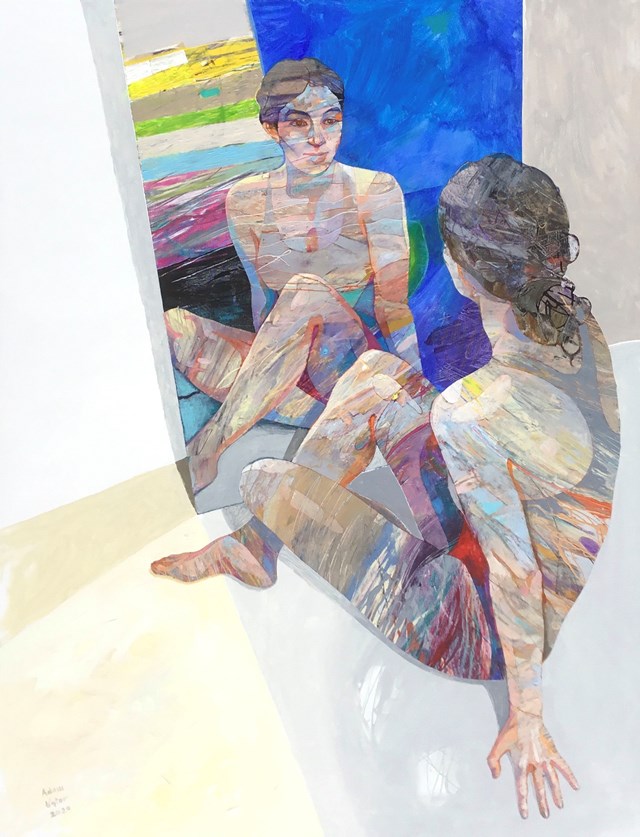 Obraz do salonu artysty Adam Wątor pod tytułem Szafirowe lustro