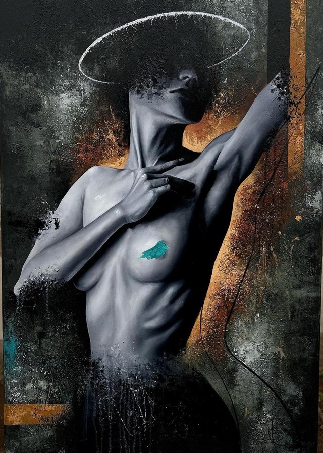 Living room painting by Ewa Koziór titled Bez tytułu