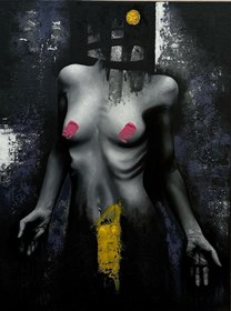 Living room painting by Ewa Koziór titled Bez tytułu