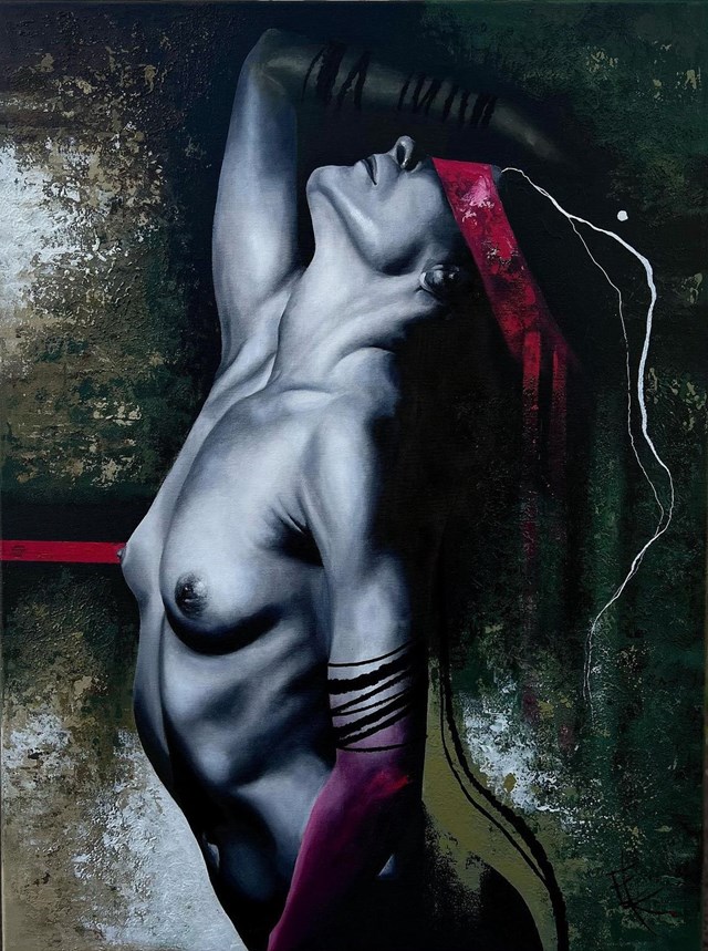 Living room painting by Ewa Koziór titled Bez tytułu