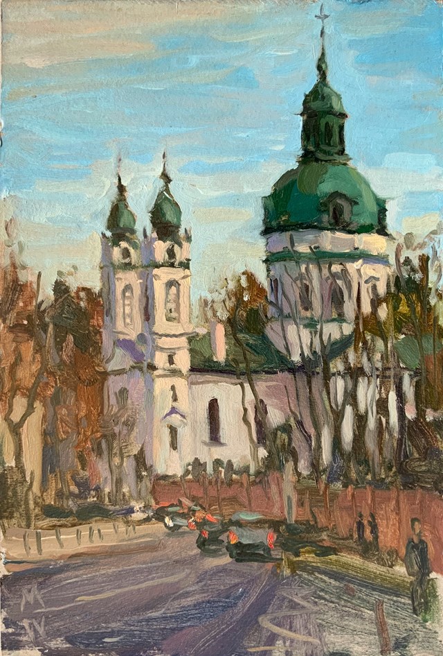 Obraz do salonu artysty Vladyslav Mykhasiuk pod tytułem Kościół pw. św. Karola Boromeusza
