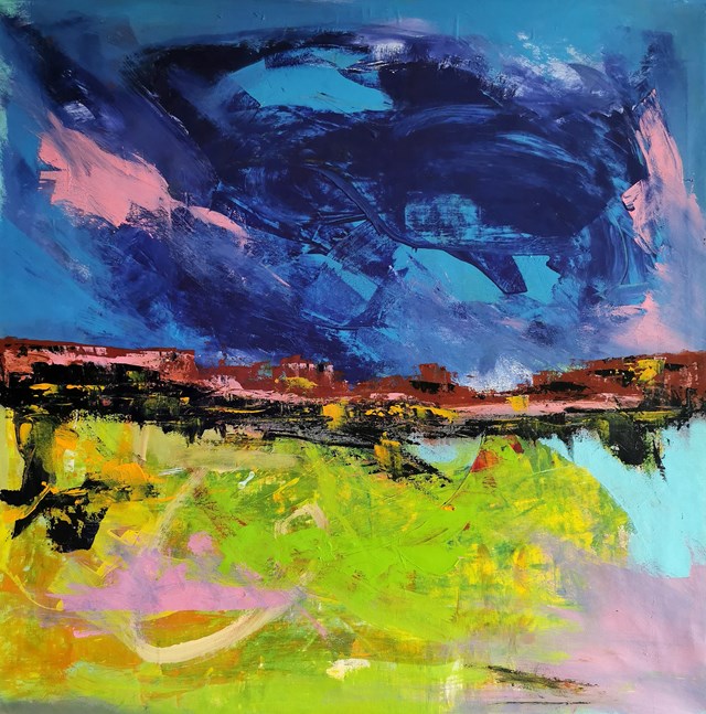 Living room painting by Przemysław Michalczuk titled Poranna zorza