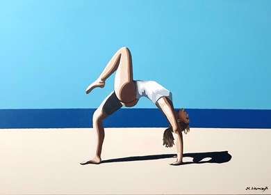 Living room painting by Monika Adamczyk titled Yoga