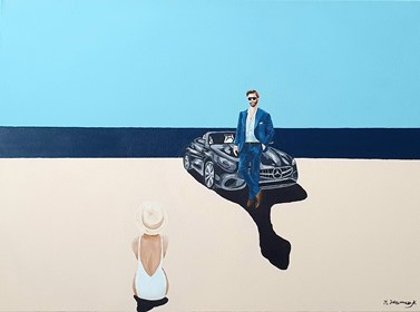 Living room painting by Monika Adamczyk titled Summer pick-up